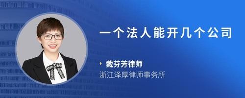 一个法人能开几个公司