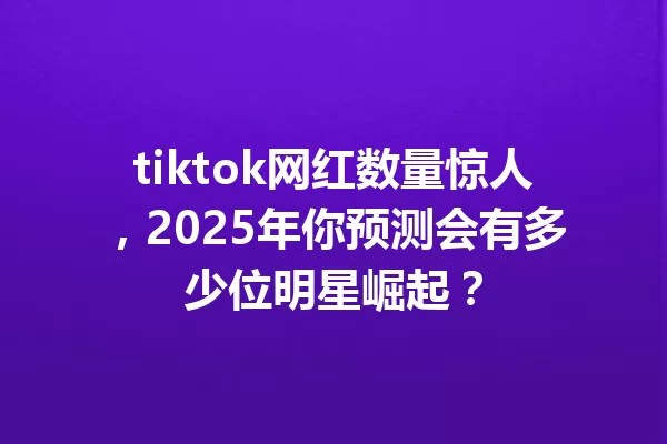 tiktok网红数量惊人,2025年你预测会有多少位明星崛起? 二