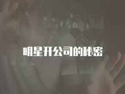明星开公司的秘密