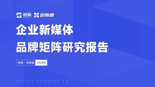 2024企业新媒体品牌矩阵研究报告