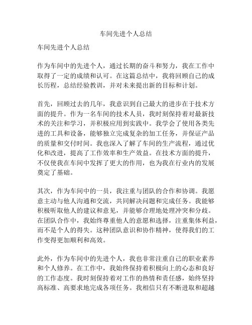 车间先进个人总结