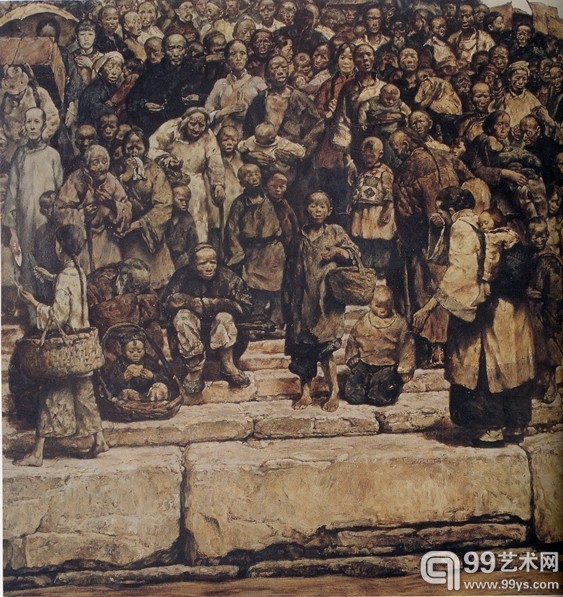 程丛林_ 码头的台阶_ 185X185cm _ 布面油画_1984#9B57