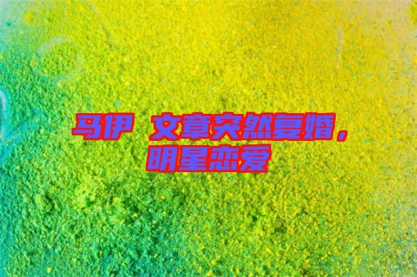 马伊琍文章突然复婚，明星恋爱