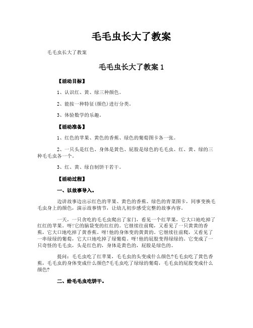 毛毛虫长大了教案