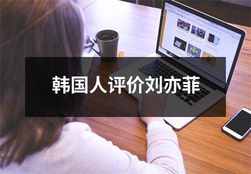 韩国人评价刘亦菲