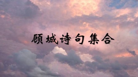 诗人顾城美的让人窒息的诗句，句子集合，优美 现代诗
