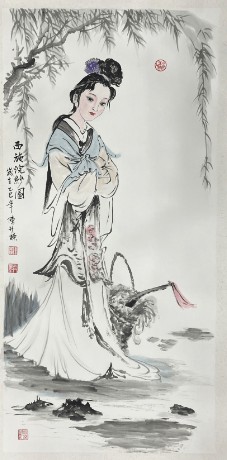陈升栋〈西施浣纱图〉：绘就千年古韵之美