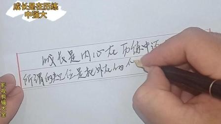 钢笔字：《人生格言》成长是在历练中强大！
