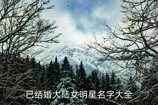 已结婚大陆女明星名字大全