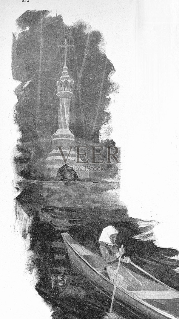 斯特恩伯格湖:路德维希国王纪念馆插画图片素材
