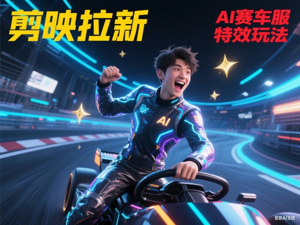 剪映拉新 AI赛车服特效玩法-资源之家