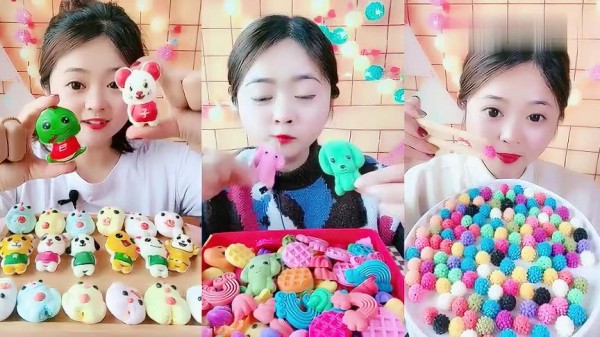 美女直播吃生肖糖、小奶狗巧克力，口味任意选，像极了小时候的自己