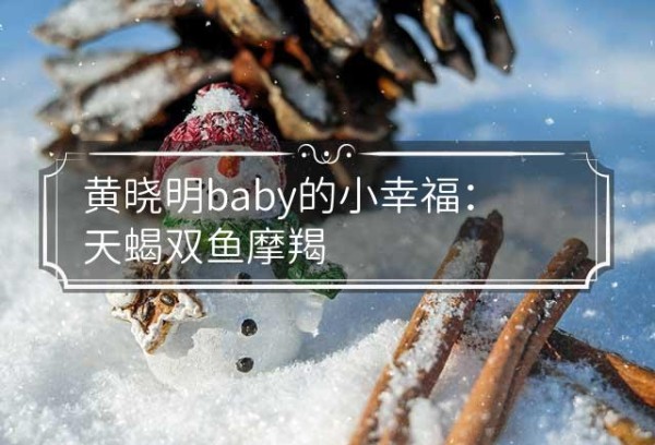 黄晓明baby的小幸福：天蝎+双鱼=摩羯