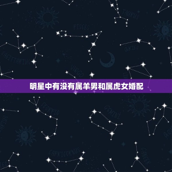明星中有没有属羊男和属虎女婚配，属虎的男人和属羊的女人 第1张