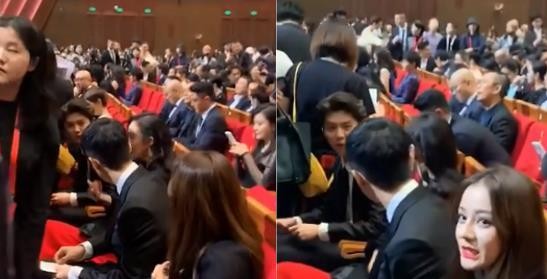 明星出席颁奖晚会，鹿晗被指“偷看”热巴，网友：关晓彤知道吗？