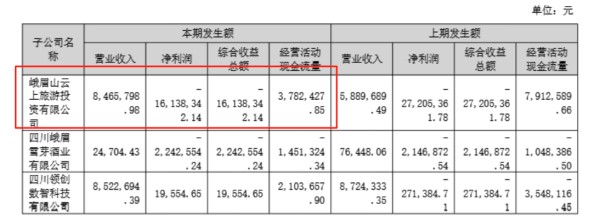 图片来源：峨眉山A2025年中期报告