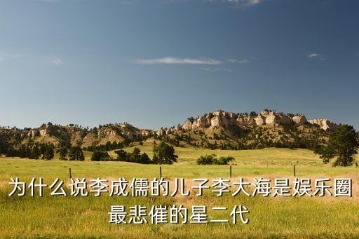 为什么说李成儒的儿子李大海是娱乐圈最悲催的星二代