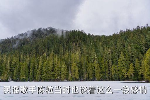 民谣歌手陈粒当时也谈着这么一段感情