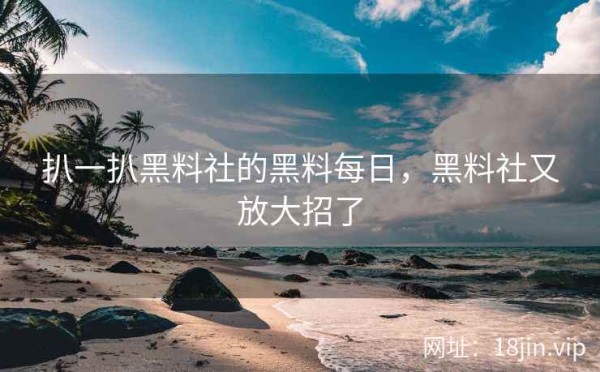 扒一扒黑料社的黑料每日，黑料社又放大招了