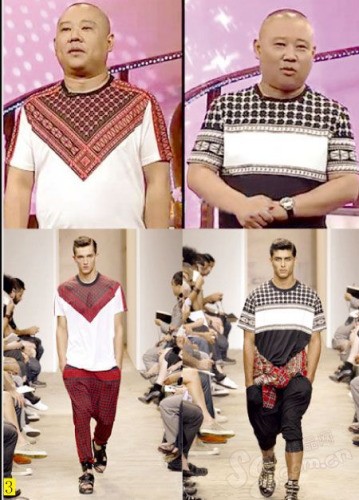 3.郭德纲身着Givenchy T恤的形象，让人开始反思明星与品牌的关系。（制图Gogoboi）