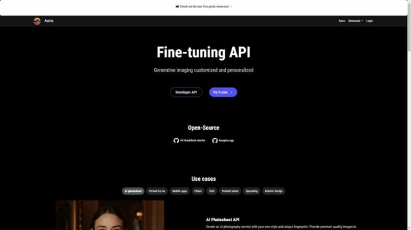 Astria - Astria是一个使用AI的工具,允许用户创建和个性化图像。通过提供高品质的定制图片,你可以为你的观众提供独特且专业的内容。