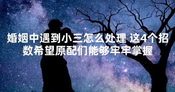 婚姻中遇到小三怎么处理 这4个招数希望原配们能够牢牢掌握