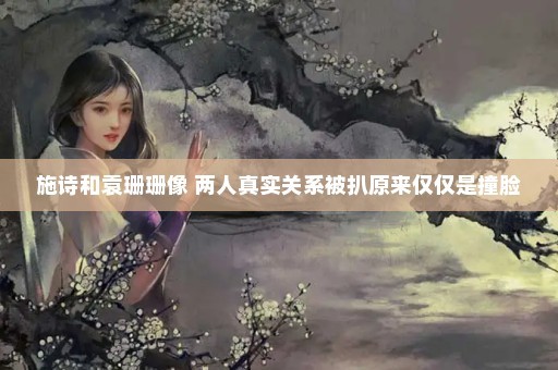 施诗和袁珊珊像 两人真实关系被扒原来仅仅是撞脸