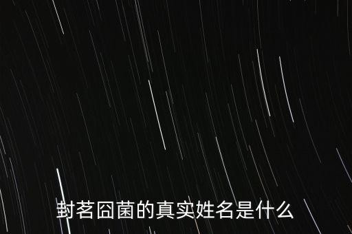 封茗囧菌的真实姓名是什么