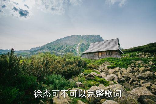 徐杰可不可以完整歌词