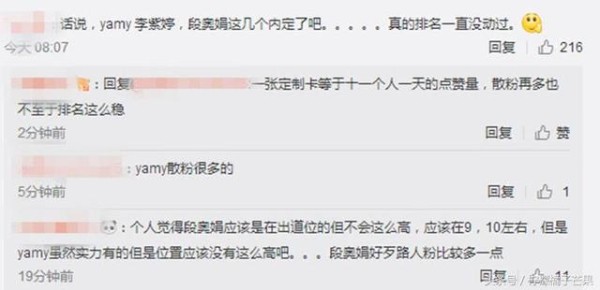 Sunne排名靠后，粉丝公然指责节目组：yamy和段奥娟是内定的吗？