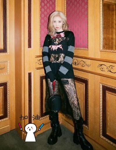 “南韩腿精”李宣美，不止大长腿让人沉迷，黑色蕾丝更显女人味！