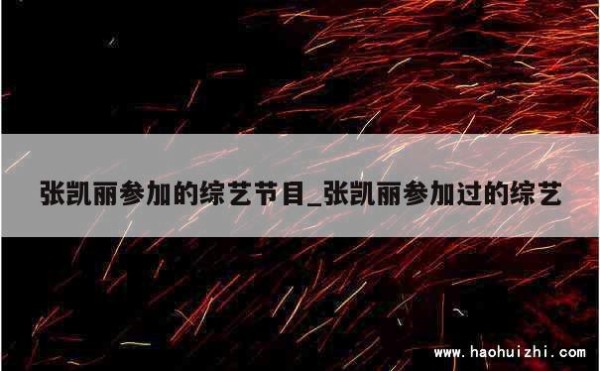 张凯丽参加的综艺节目_张凯丽参加过的综艺 第1张