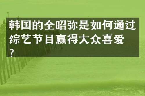 韩国的全昭弥是如何通过综艺节目赢得大众喜爱的？