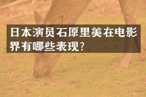 日本演员石原里美在电影界有哪些表现？