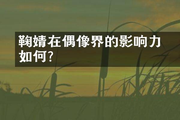 鞠婧祎在偶像界的影响力如何？