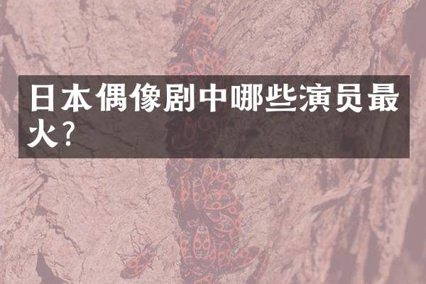 日本偶像剧中哪些演员最火？
