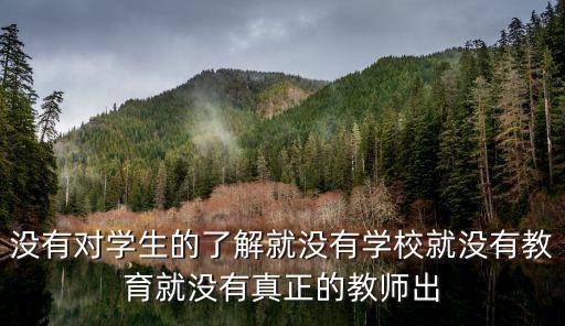 没有对学生的了解就没有学校就没有教育就没有真正的教师出