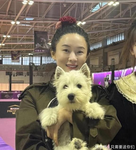 霍思燕带嗯哼现身泰国出席犬展，穿长裙状态少女，但背影还是显壮