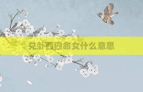 兑卦西四命女什么意思