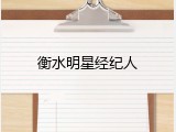 衡水明星经纪人