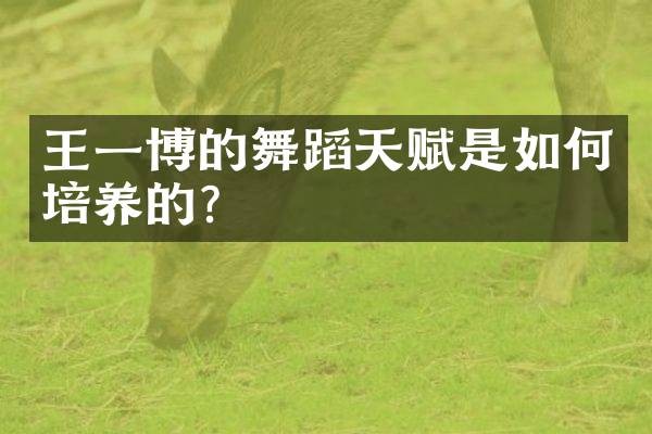 王一博的舞蹈天赋是如何培养的？
