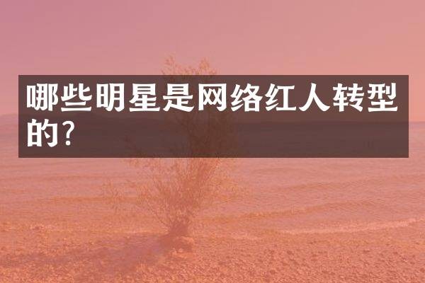 哪些明星是网络红人转型的？