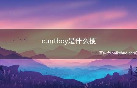 cuntboy是什么梗(cuntboy双性分成真两性畸型)