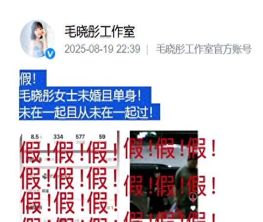 毛晓彤澄清与陈晓绯闻：未婚单身，从未交往