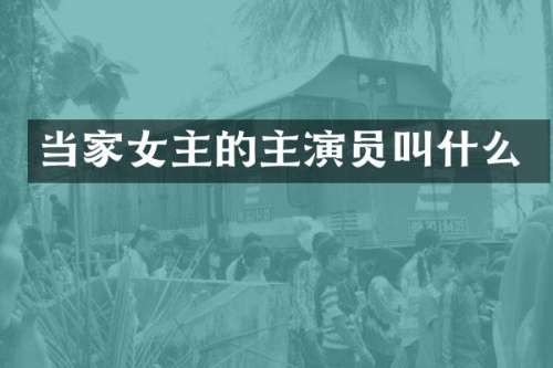 当家女主的主演员叫什么