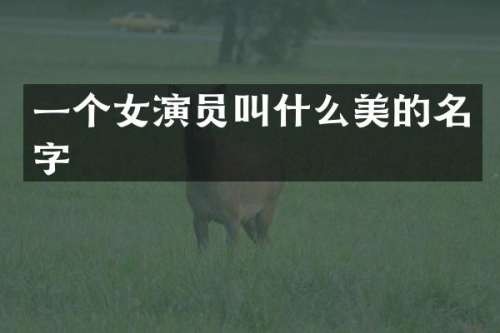 一个女演员叫什么美的名字