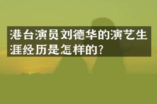 港台演员刘德华的演艺生涯经历是怎样的？