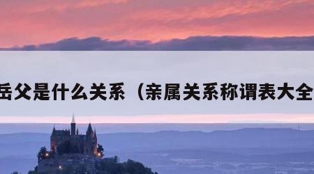 岳父是什么关系（亲属关系称谓表大全）