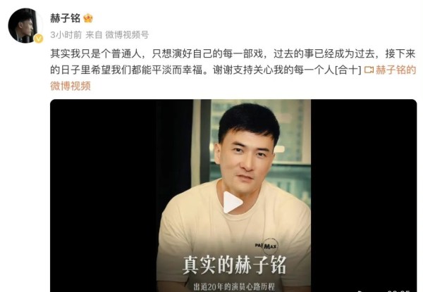 演员赫子铭承认再婚，系歌手何洁前夫