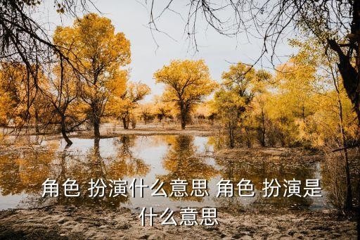  角色 扮演什么意思 角色 扮演是什么意思